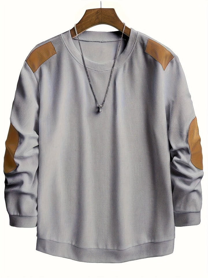 Oliver | Elbow-Patch Waffle-Knit Jumper