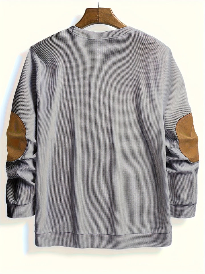 Oliver | Elbow-Patch Waffle-Knit Jumper
