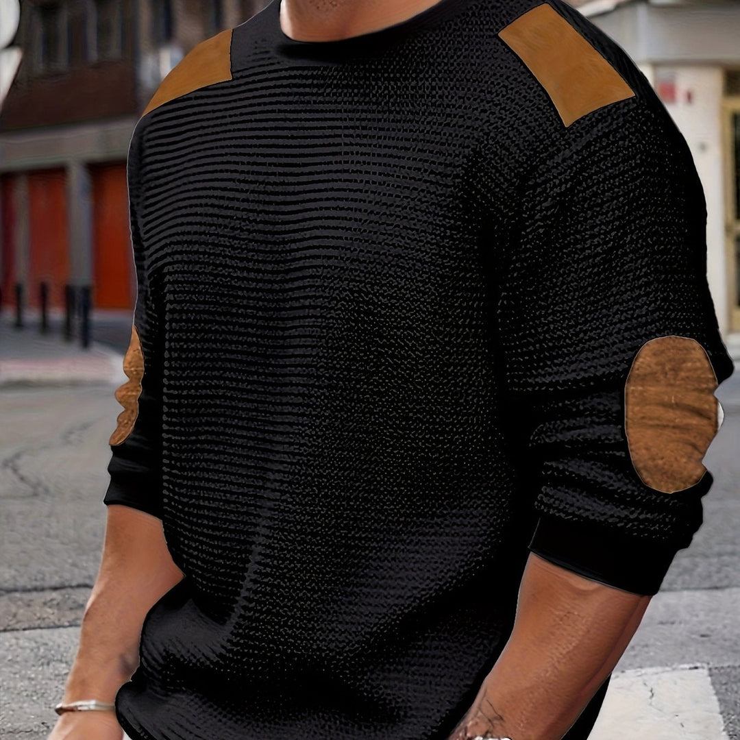 Oliver | Elbow-Patch Waffle-Knit Jumper