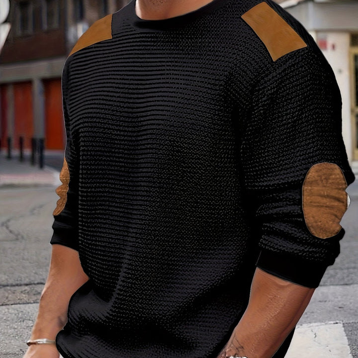 Oliver | Elbow-Patch Waffle-Knit Jumper