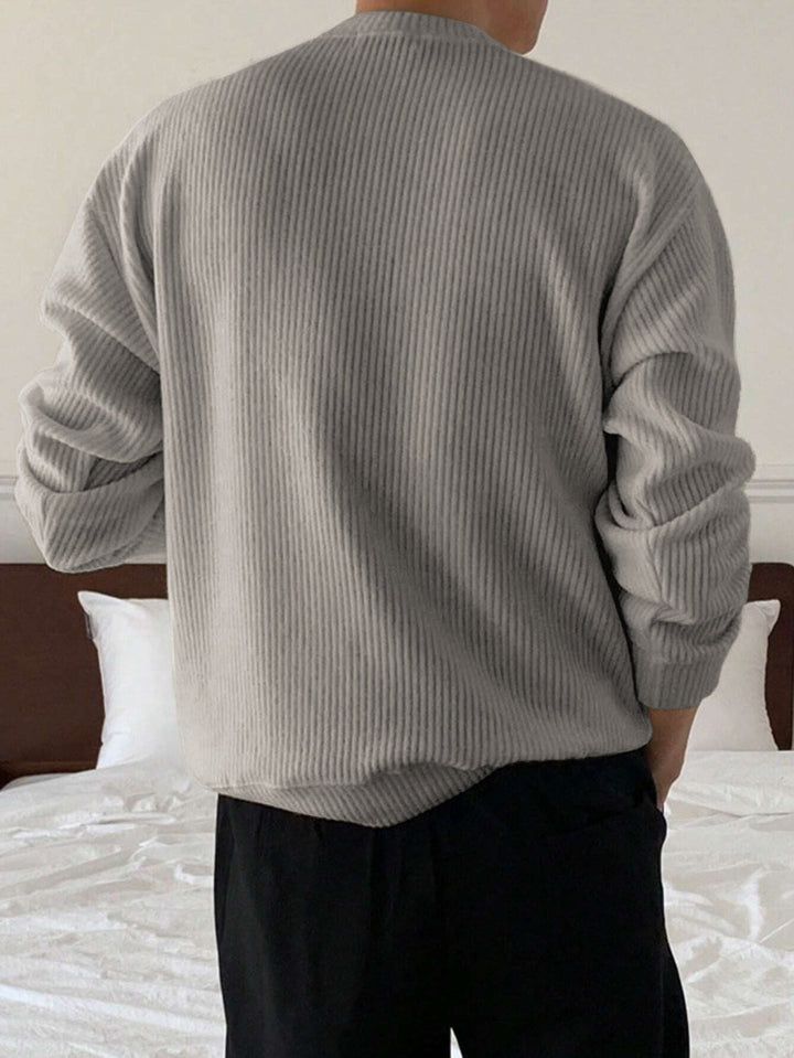 Herren Rippstrickpullover mit Rundhals