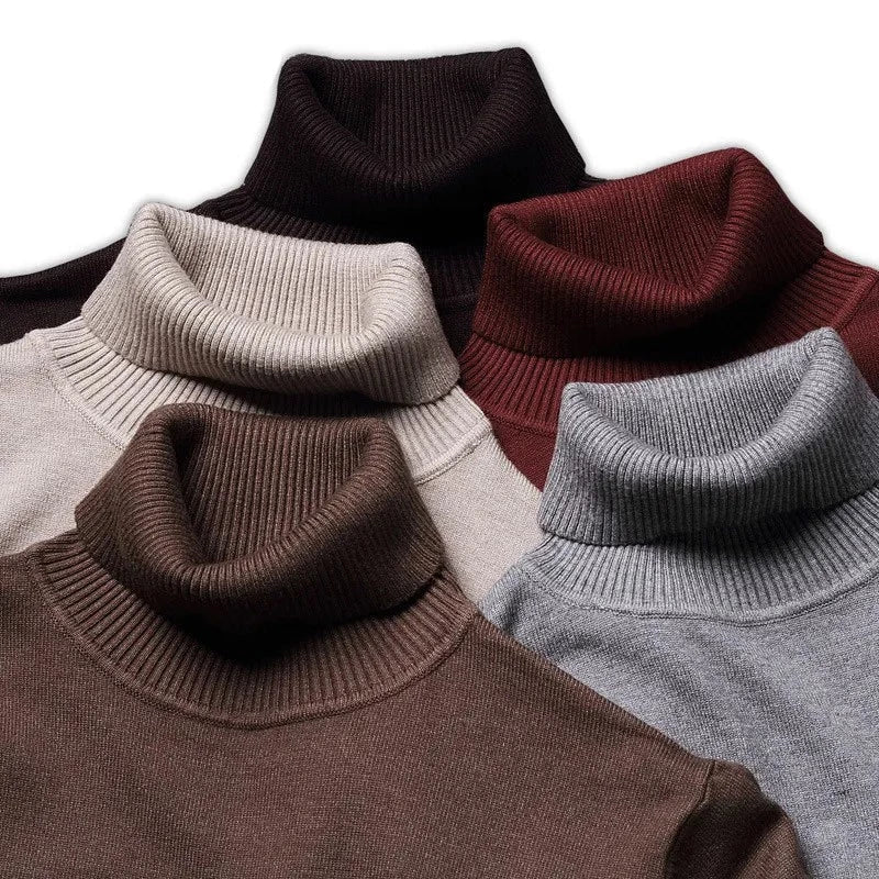 Herren Rollkragenpullover mit breitem Umschlag