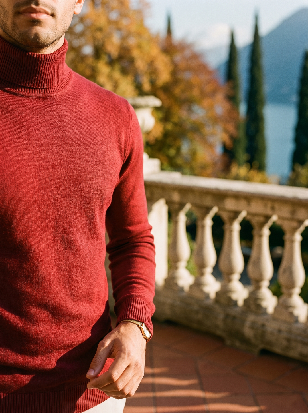 Herren Rollkragenpullover mit feinen Rippbündchen
