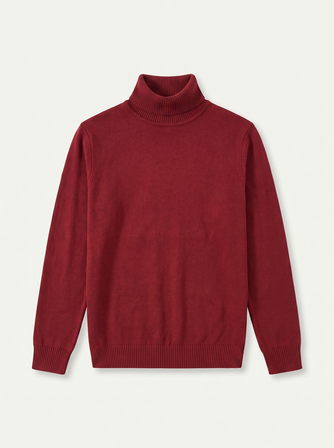 Herren Rollkragenpullover mit feinen Rippbündchen