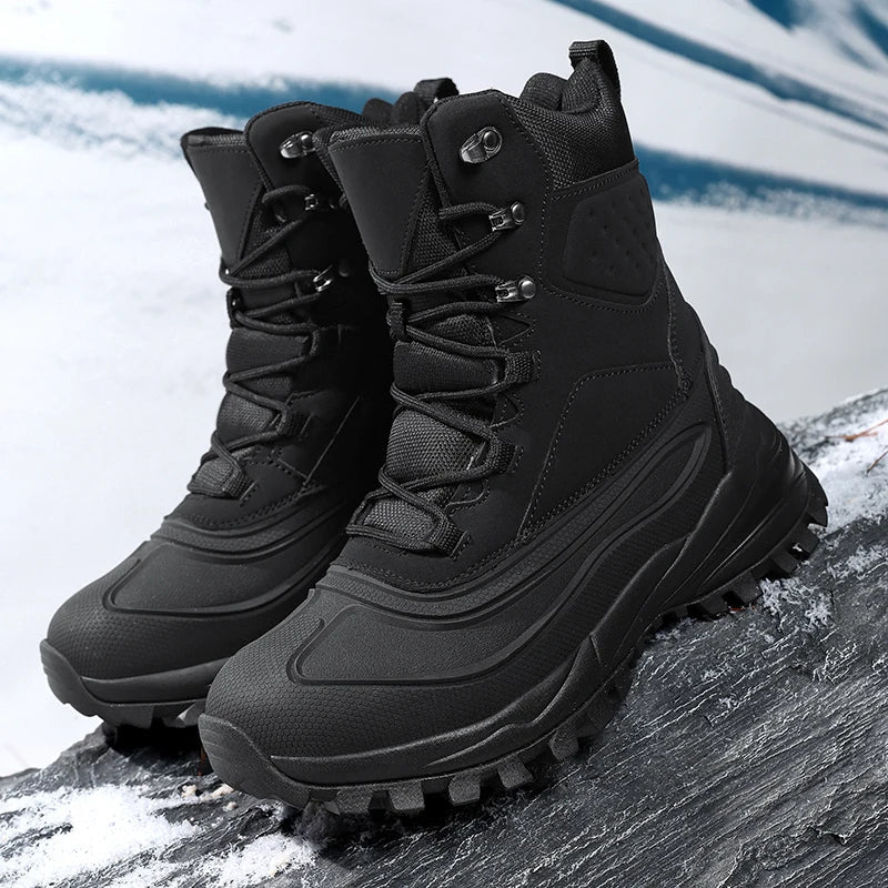 Herren Schneestiefel mit Plüschfutter und Schnürung