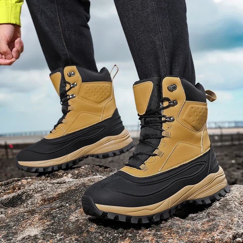 Herren Schneestiefel mit Plüschfutter und Schnürung