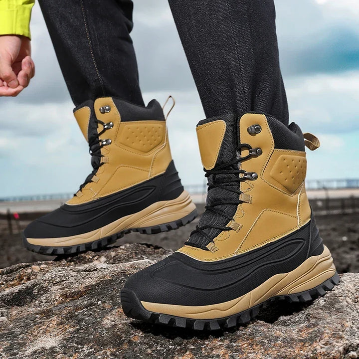 Herren Schneestiefel mit Plüschfutter und Schnürung