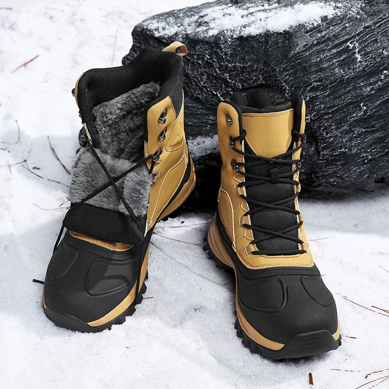 Herren Schneestiefel mit Plüschfutter und Schnürung