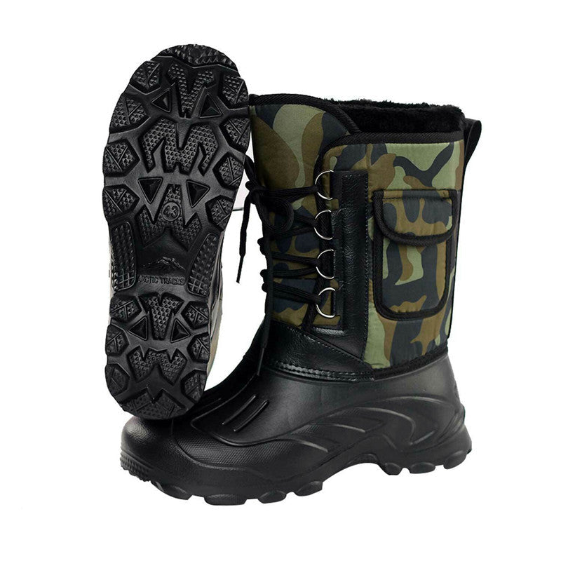 Herren Schneestiefel mit Schnürung und Seitentasche
