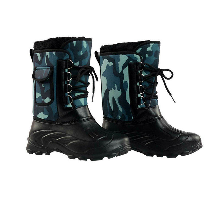 Herren Schneestiefel mit Schnürung und Seitentasche