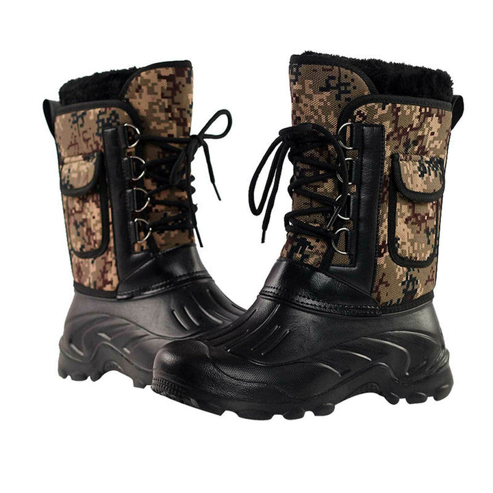 Herren Schneestiefel mit Schnürung und Seitentasche