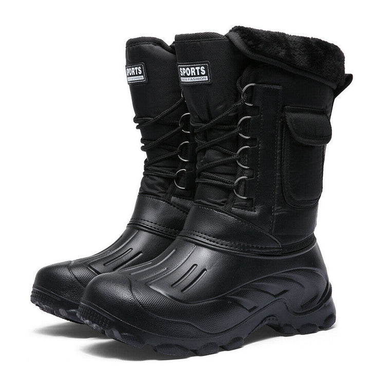 Herren Schneestiefel mit Schnürung und Seitentasche