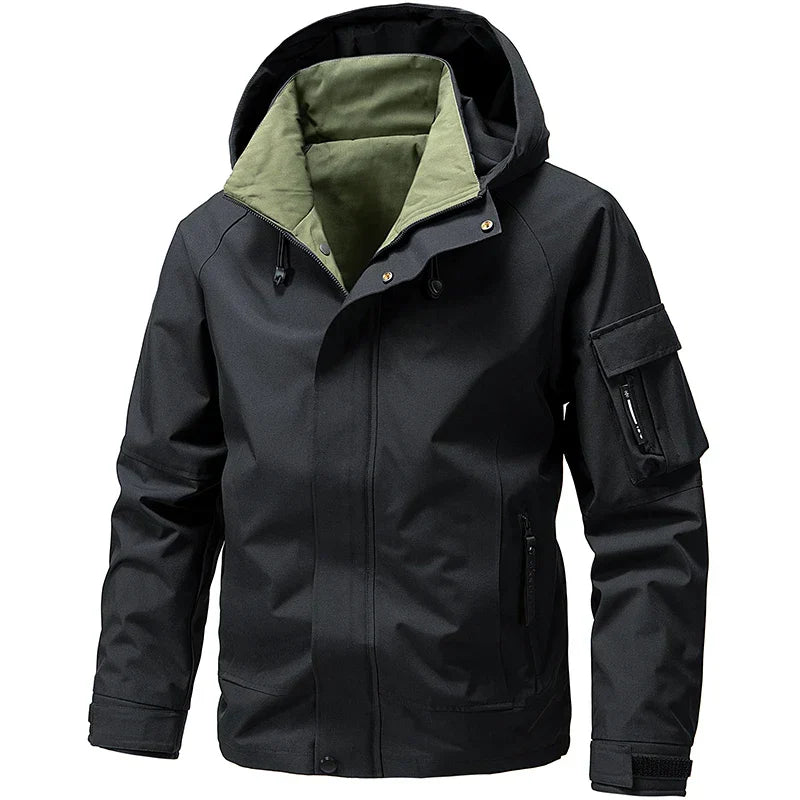Herren Skijacke mit Kapuze und mehreren Taschen