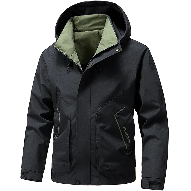 Herren Skijacke mit Kapuze und mehreren Taschen