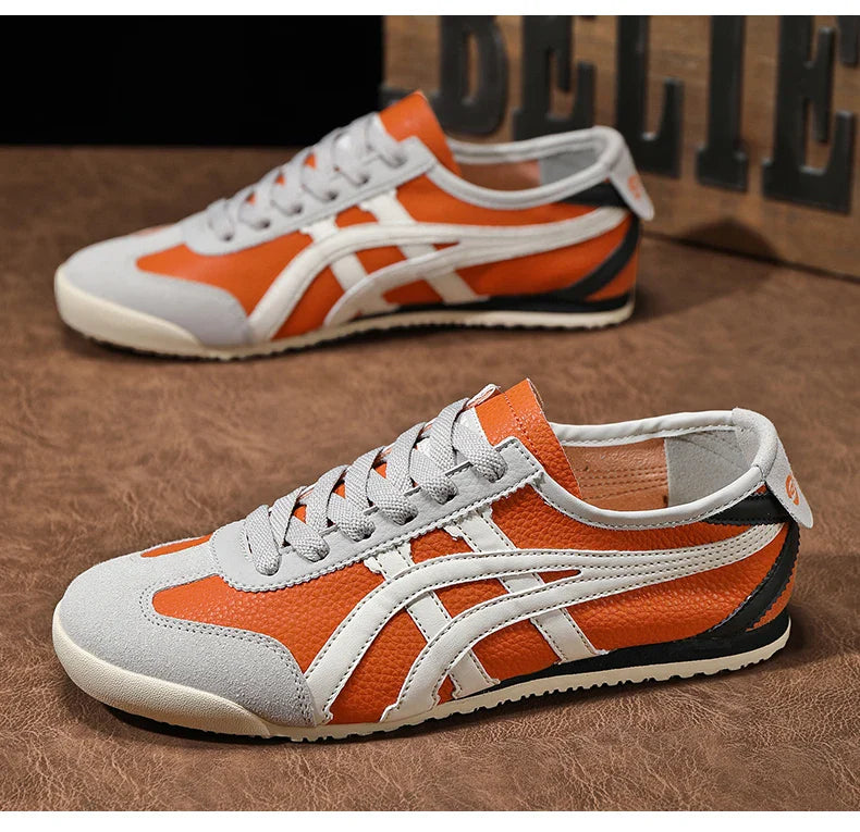 Herren Sneaker mit Wildleder und Kontraststreifen und Retro Runner - Gelb