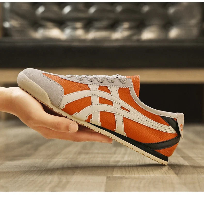 Herren Sneaker mit Wildleder und Kontraststreifen und Retro Runner - Gelb
