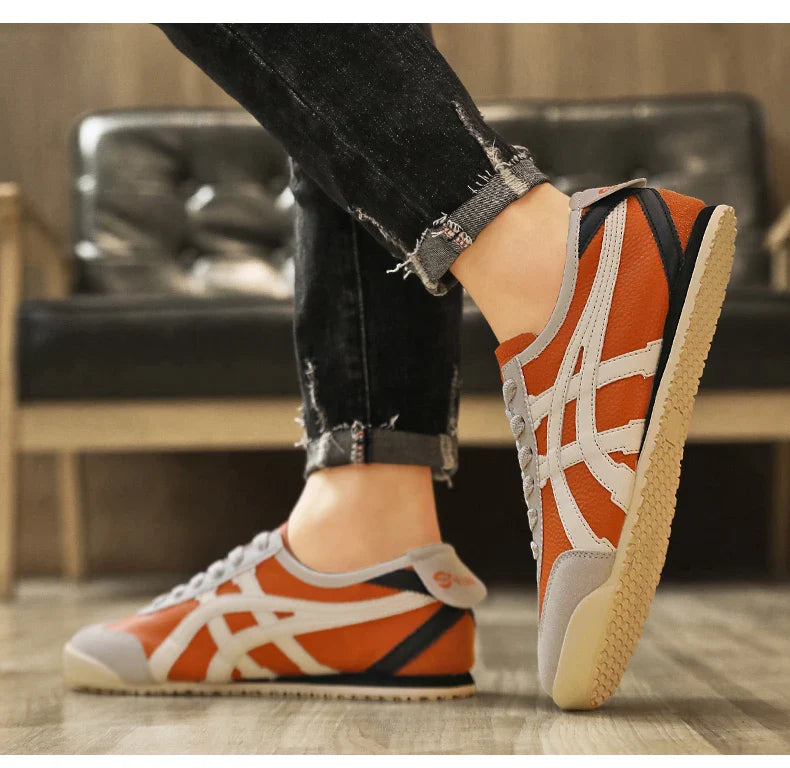 Herren Sneaker mit Wildleder und Kontraststreifen und Retro Runner - Gelb