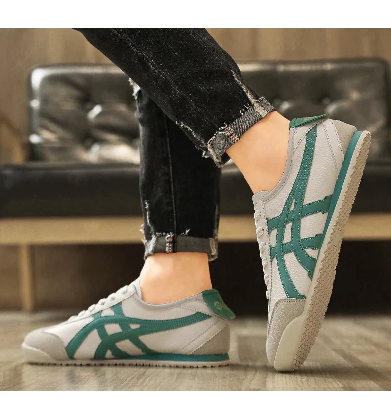Herren Sneaker mit Wildleder und Kontraststreifen und Retro Runner - Gelb