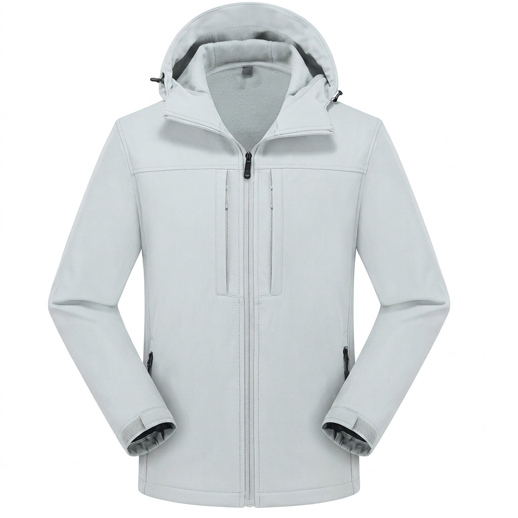 Herren Softshelljacke mit wasserdichter Oberfläche - Hellgrau