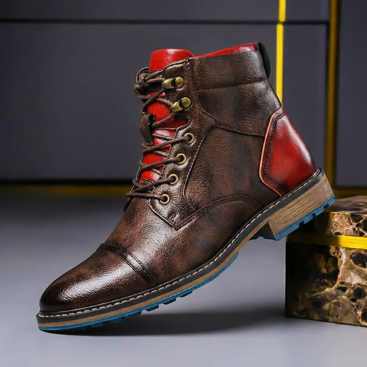 Herren Stiefel mit Schnürung und Kontrastsohle