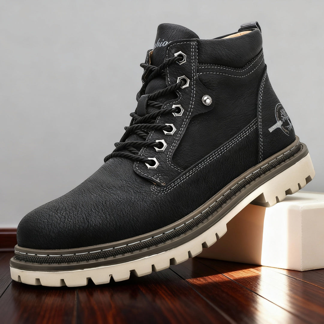 Herren Stiefeletten mit Schnürung und Profilsohle
