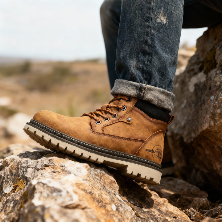 Herren Stiefeletten mit Schnürung und Profilsohle
