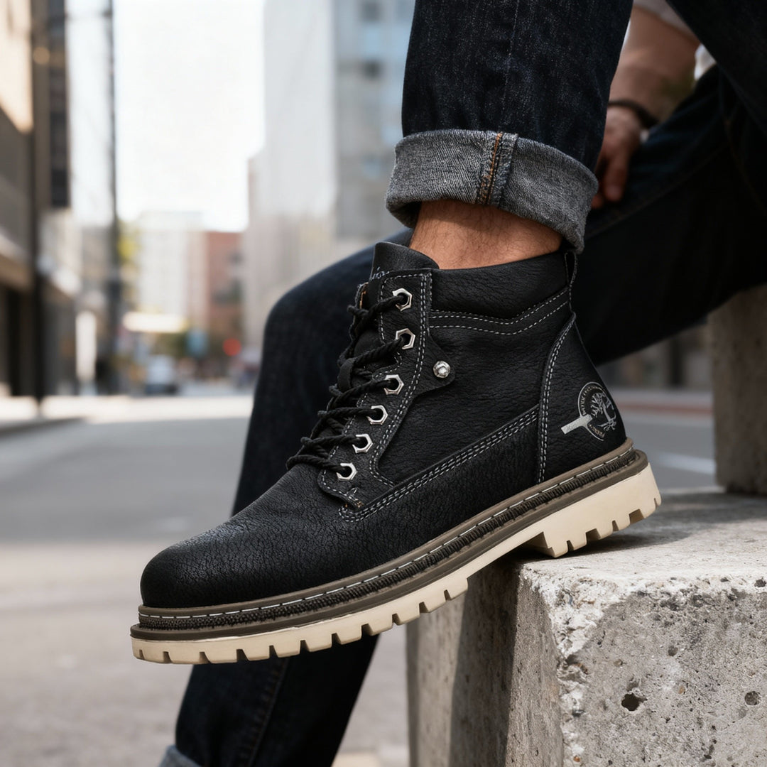 Herren Stiefeletten mit Schnürung und Profilsohle