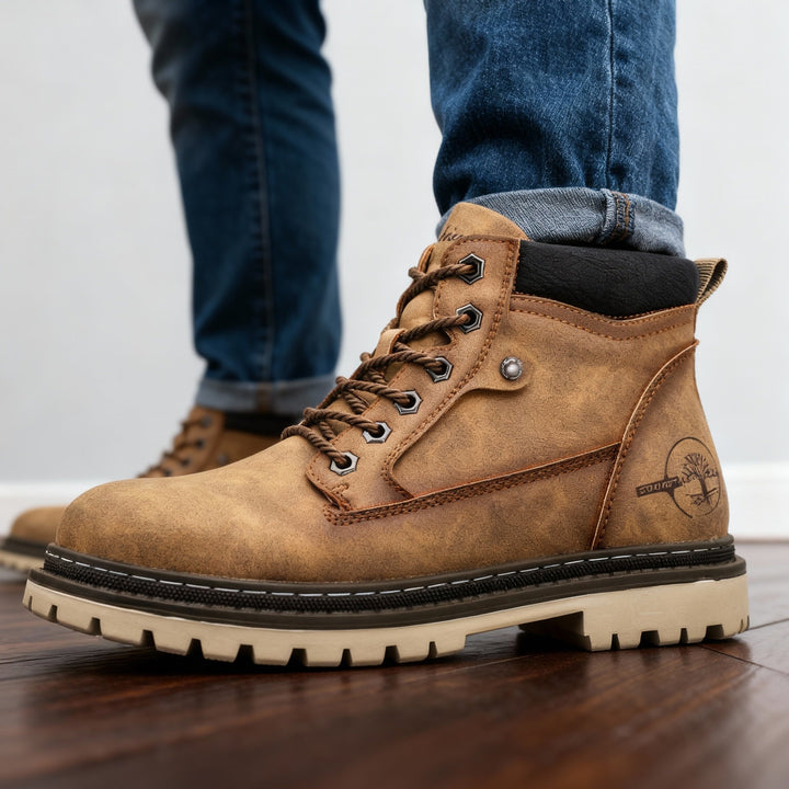 Herren Stiefeletten mit Schnürung und Profilsohle