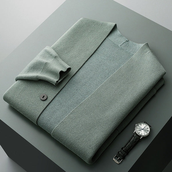 Herren Strickjacke mit Ärmelstreifen und Taschen