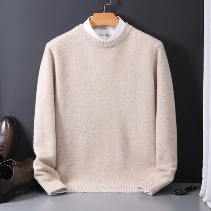 Herren Strickpullover mit Rundhals und Rippbündchen
