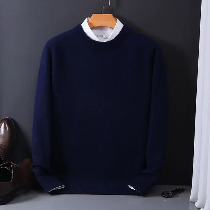 Herren Strickpullover mit Rundhals und Rippbündchen