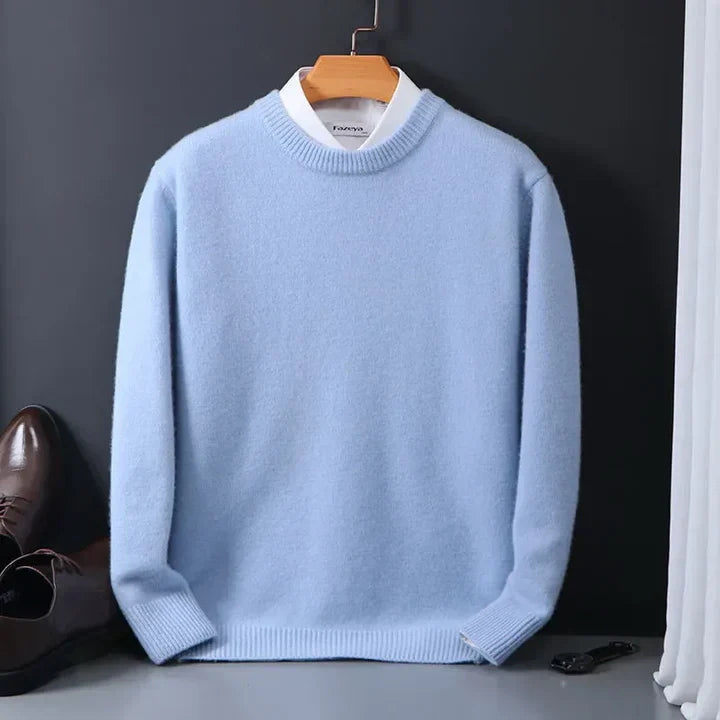 Herren Strickpullover mit Rundhals und Rippbündchen
