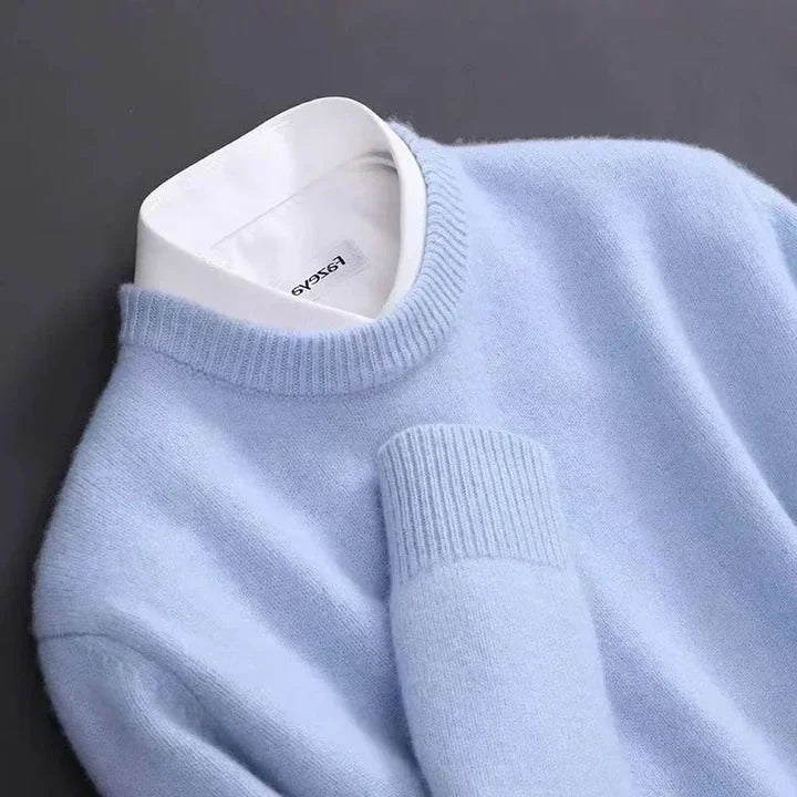 Herren Strickpullover mit Rundhals und Rippbündchen
