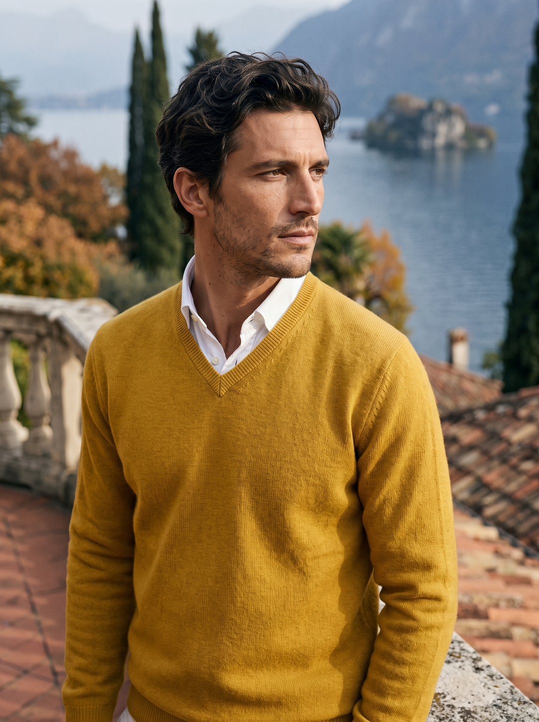 Herren Strickpullover mit V-Ausschnitt