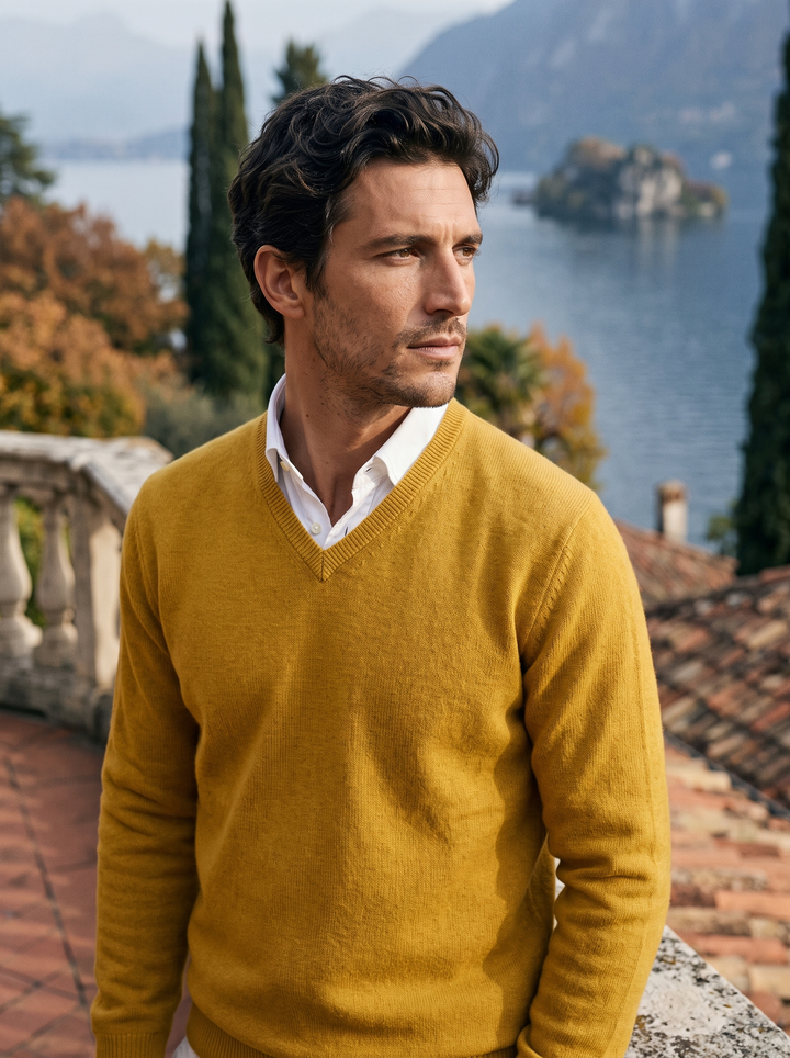 Herren Strickpullover mit V-Ausschnitt