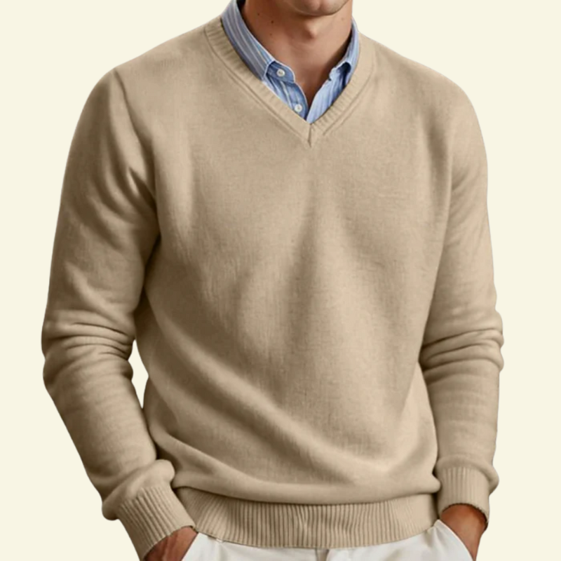 Herren Strickpullover mit V-Ausschnitt