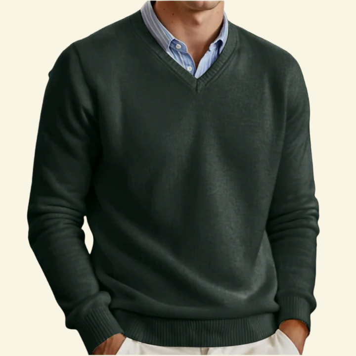 Herren Strickpullover mit V-Ausschnitt