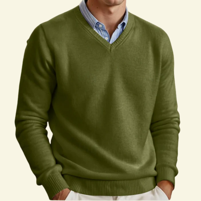 Herren Strickpullover mit V-Ausschnitt
