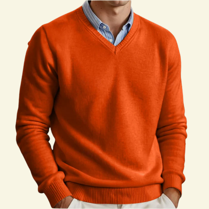 Herren Strickpullover mit V-Ausschnitt
