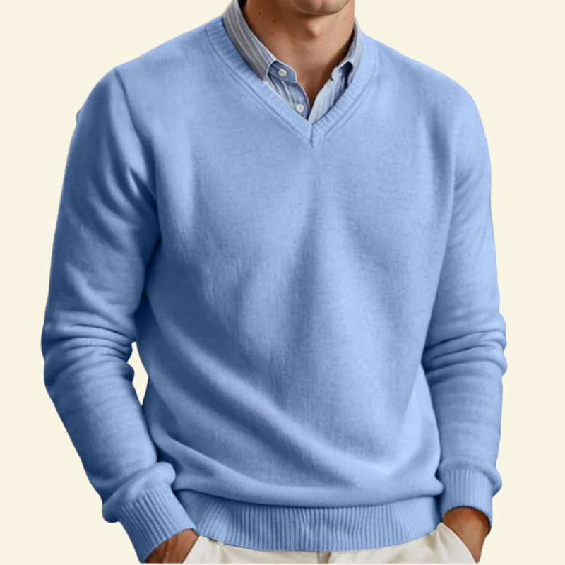 Herren Strickpullover mit V-Ausschnitt