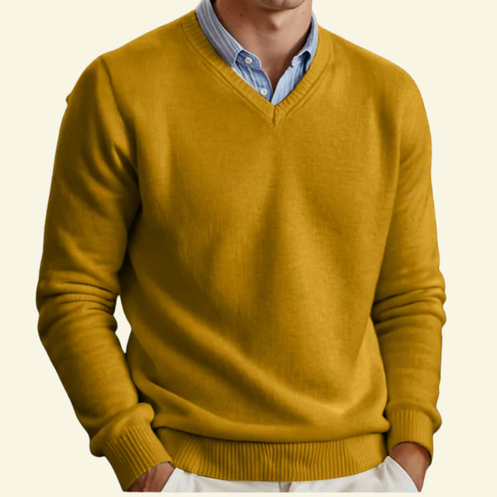 Herren Strickpullover mit V-Ausschnitt