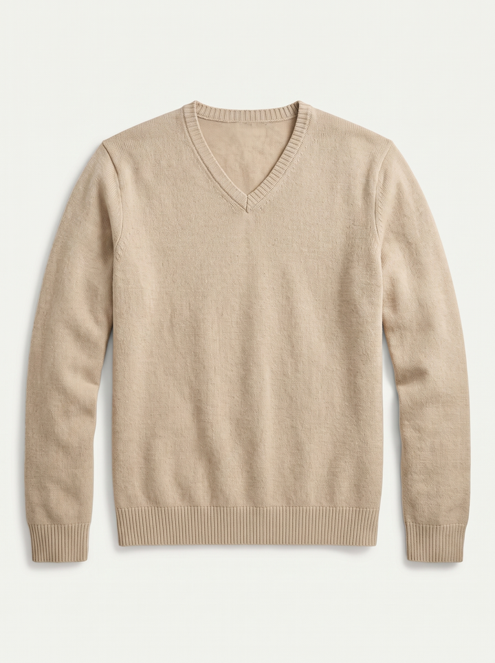 Herren Strickpullover mit V-Ausschnitt