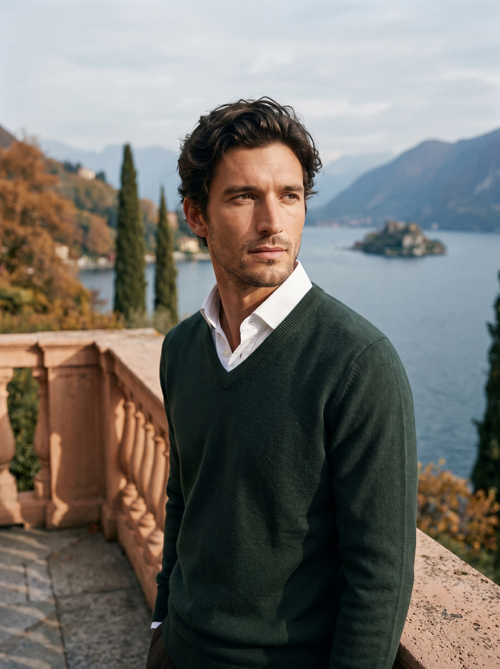 Herren Strickpullover mit V-Ausschnitt