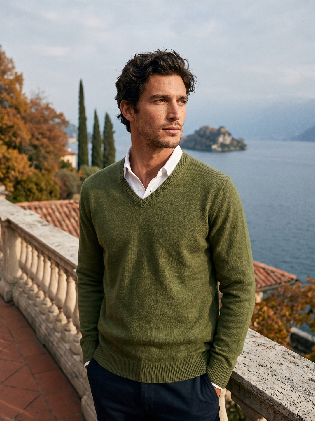 Herren Strickpullover mit V-Ausschnitt