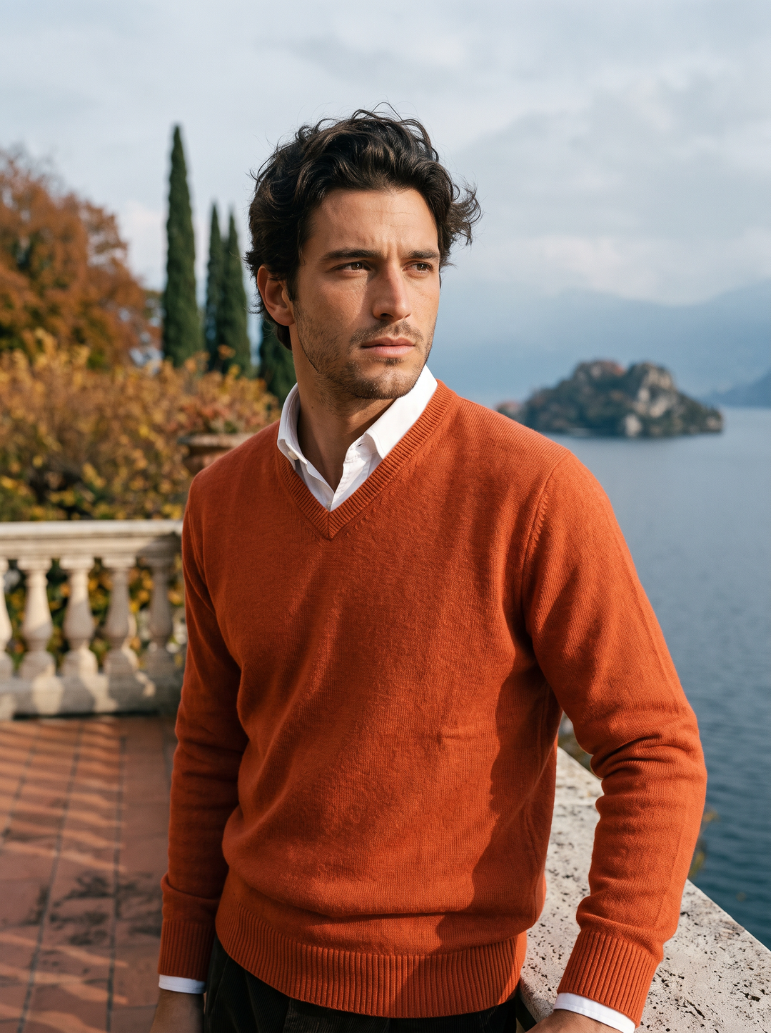 Herren Strickpullover mit V-Ausschnitt