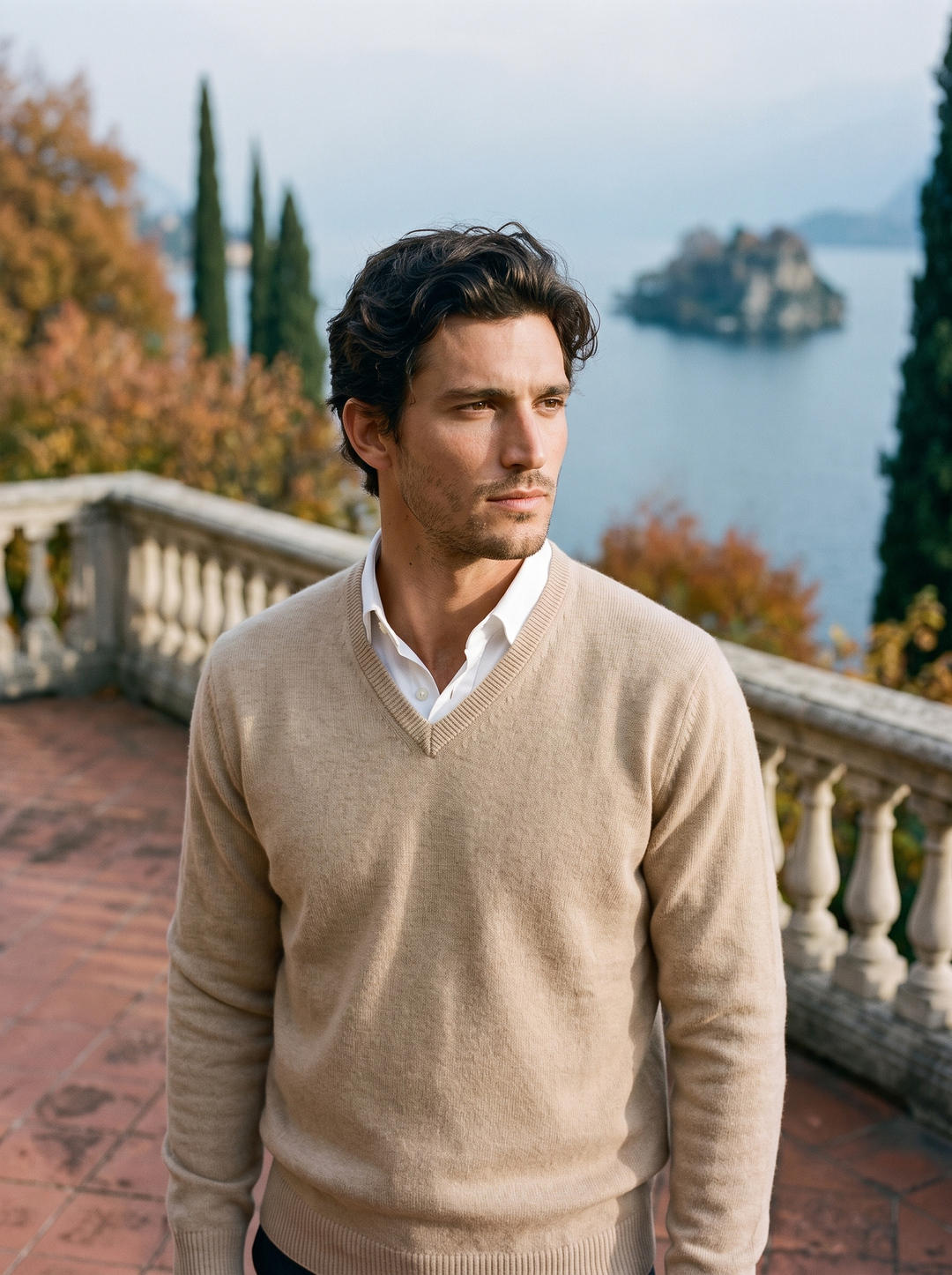 Herren Strickpullover mit V-Ausschnitt