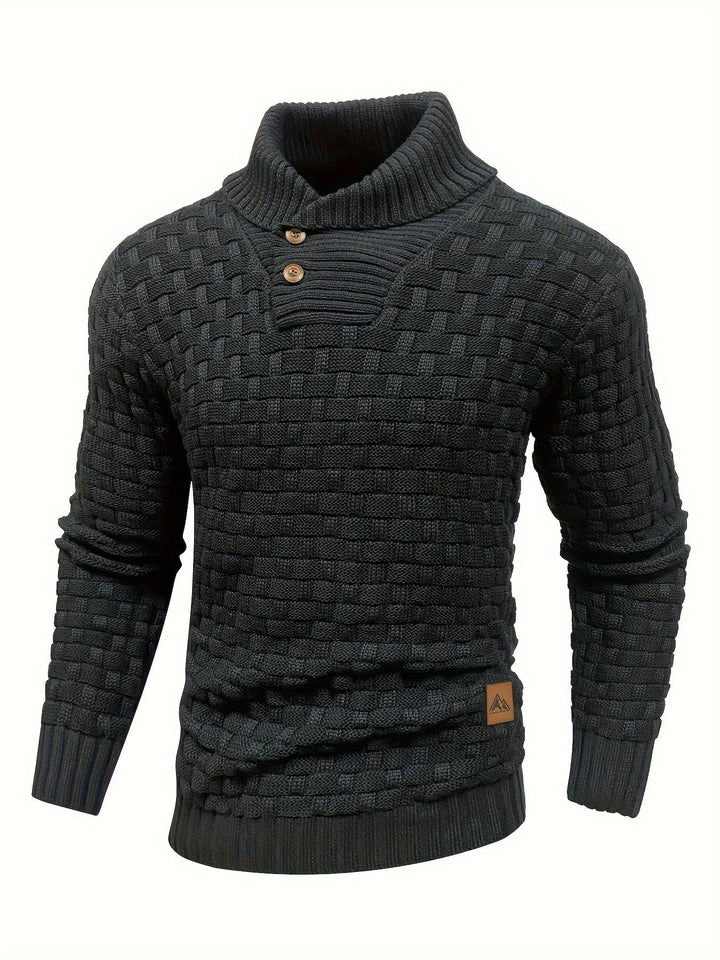 Herren Strickpullover mit Waffelstruktur