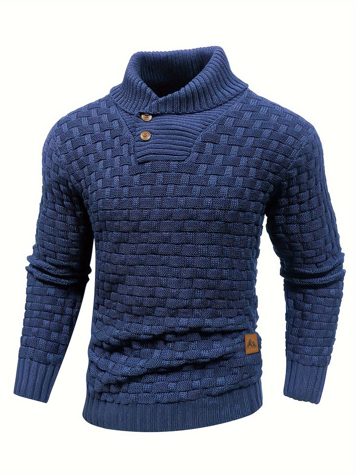 Herren Strickpullover mit Waffelstruktur