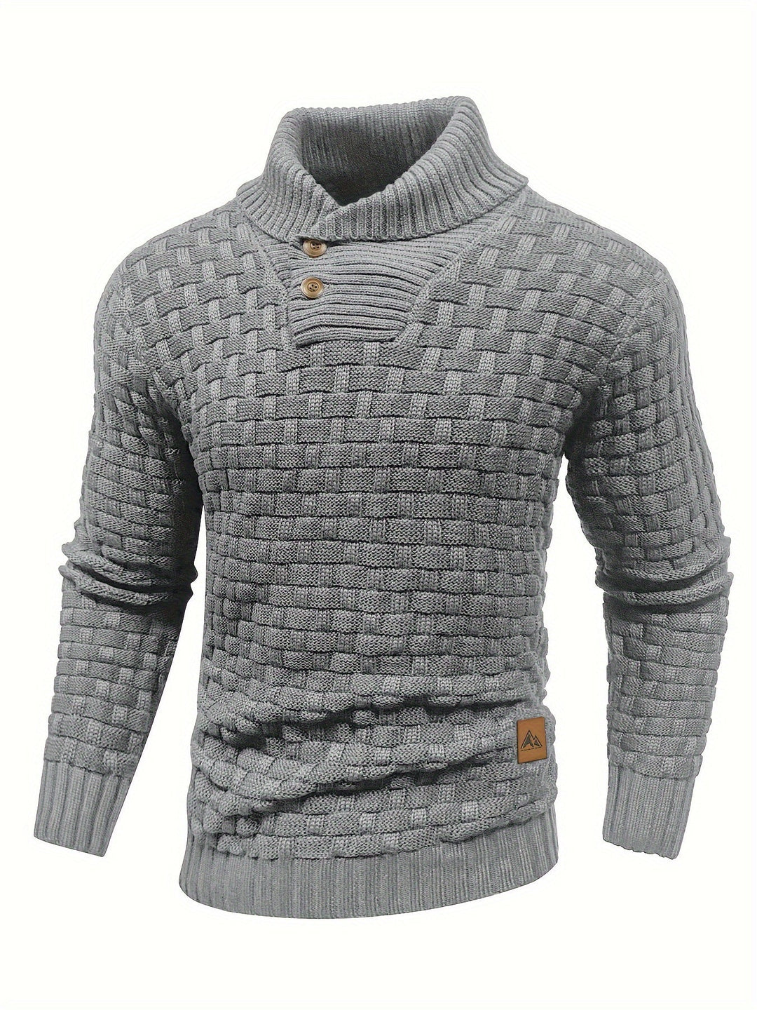 Herren Strickpullover mit Waffelstruktur