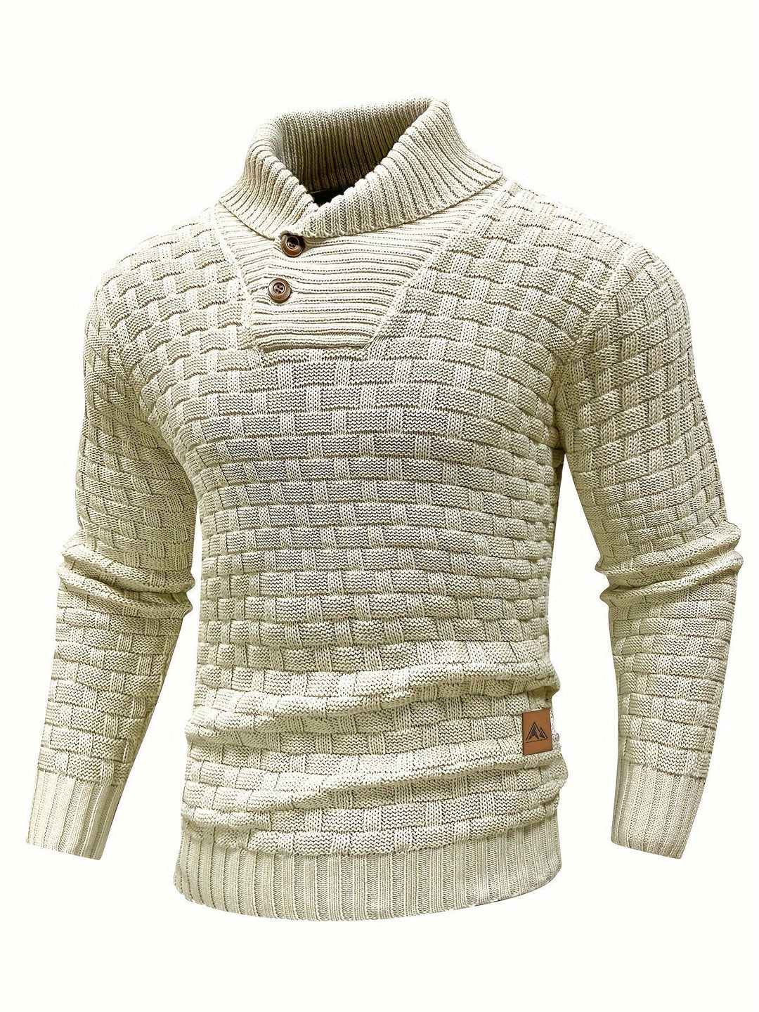 Herren Strickpullover mit Waffelstruktur